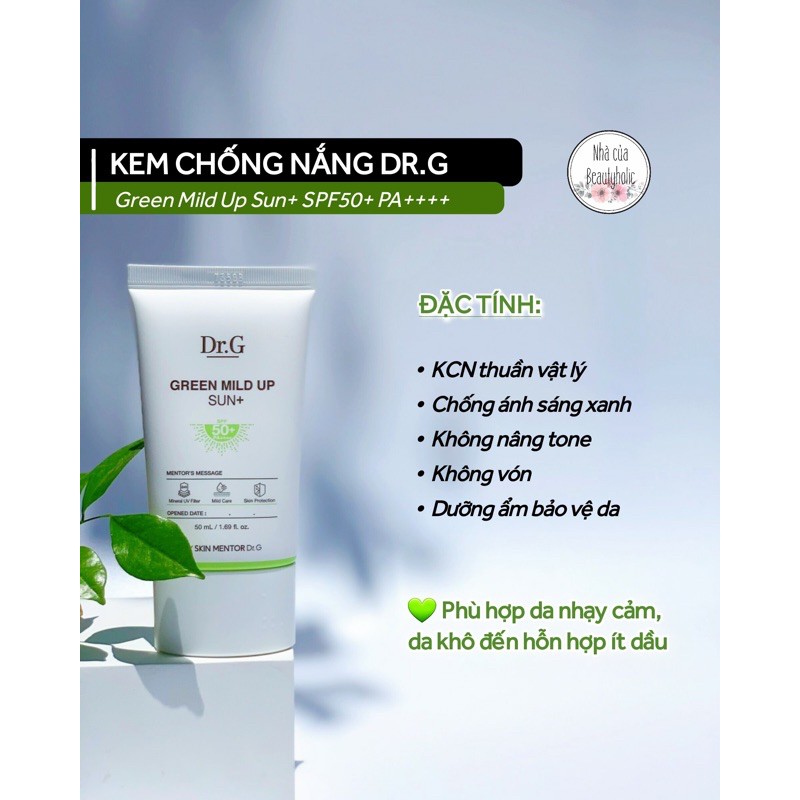 Kem chống nắng DR.G GREEN MILD SUN+