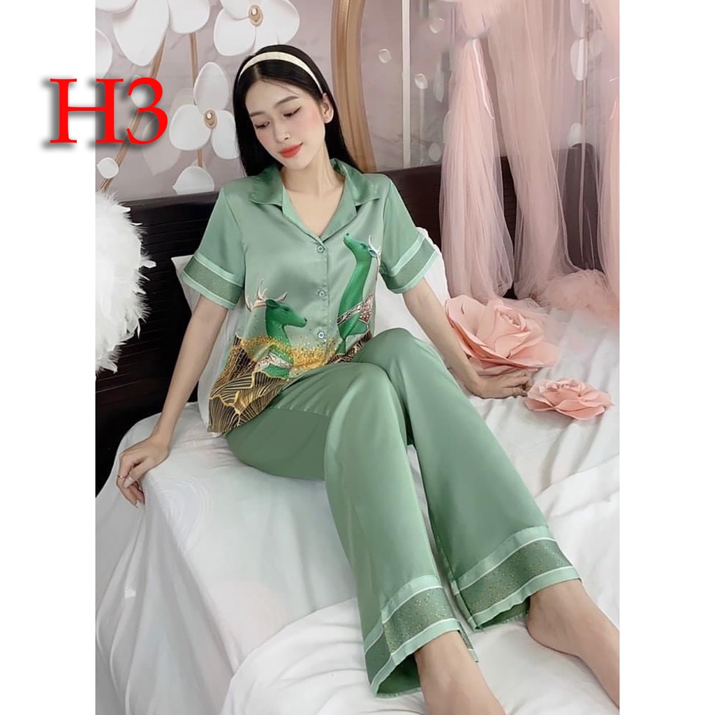 Đồ Bộ pijama Nữ Lụa Satin VARRO Ngắn Tay,Set đồ ngủ nữ Pijama Cao Cấp Đẹp Dễ Thương Cute Mặc Ở Nhà Đi Chơi | BigBuy360 - bigbuy360.vn