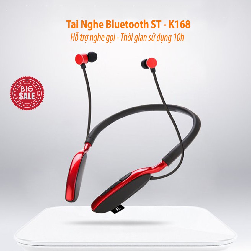 [ SIÊU PHẨM 2019] Tai Nghe Bluetooth ST-K168 Chính Hãng Kiểu Dáng Thể Thao, Tích Hợp Chế Độ Nghe Gọi Rảnh Tay Cực Đỉnh | BigBuy360 - bigbuy360.vn