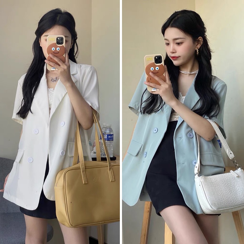 Áo vest dáng suông Hàn Quốc ✨, vest công sở, bốn màu cực kỳ thời trang và dễ mix đồ, hàng sẵn tại Hana store