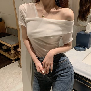Áo kiểu nữ lệch vai sang chảnh gợi cảm Hàn Quốc