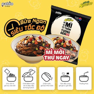 Mì trộn tương đen Hàn Quốc Koreno Paldo Jjajangmen gói 115g và PHIÊN BẢN MỚI gói 78g