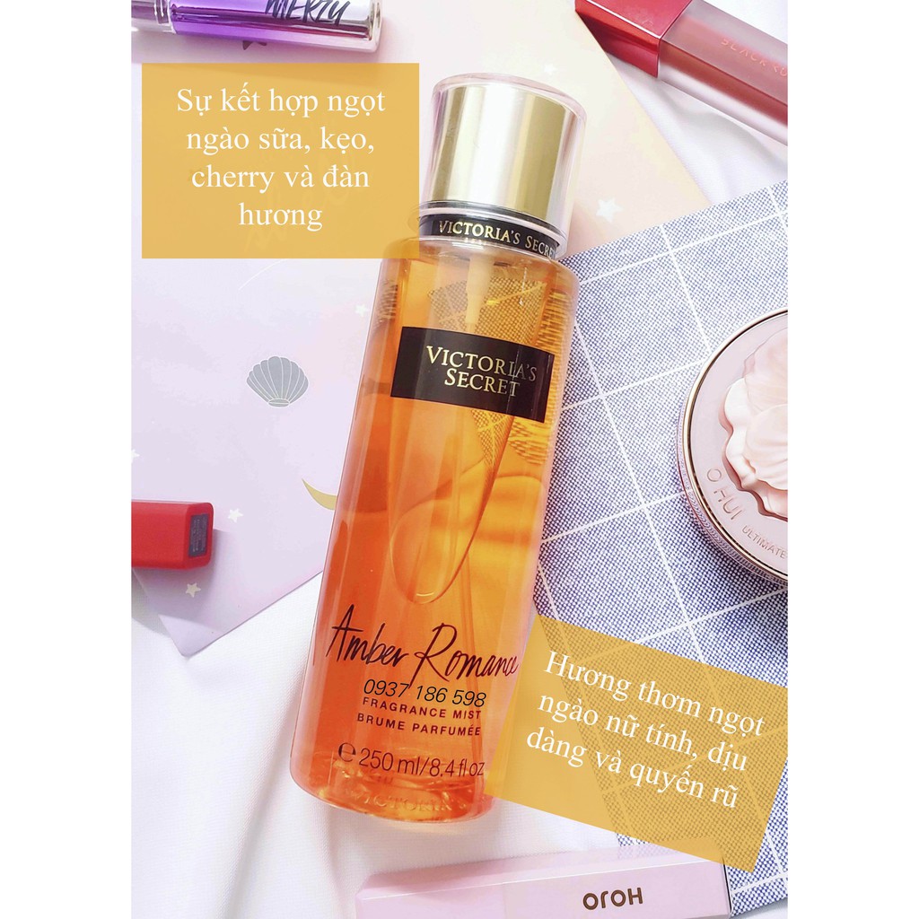 Xịt toàn thân Victoria's Secret Amber Romance body Mist 250ml (den)