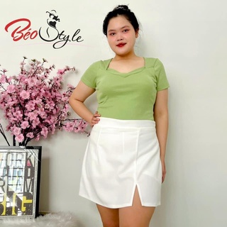 BIGSIZE nữ chân váy công sở chữ A xẻ tà (có lót trong ) CVBS006 beostyle cho người béo mập 40-100kg