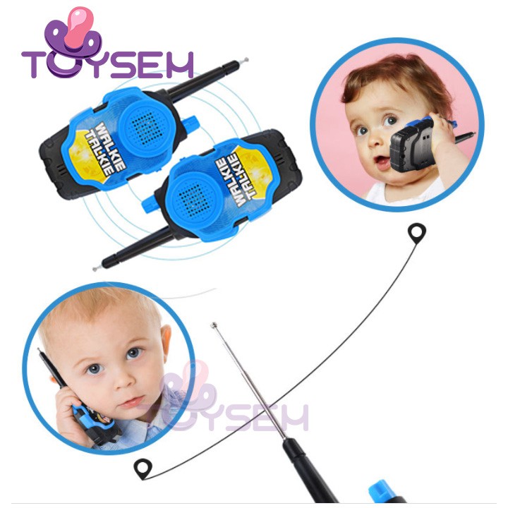 Combo 2 máy bộ đàm đồ chơi Toysem cho trẻ em từ 3 tuổi dùng pin AA  có thể đàm thoại nói chuyện - Quà tặng sinh nhật bé
