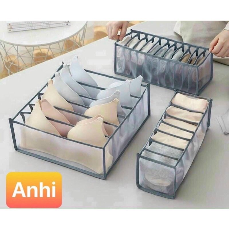 SET 3 TÚI ĐỰNG ĐỒ LÓT, TẤT 24 Ô TIỆN LỢI