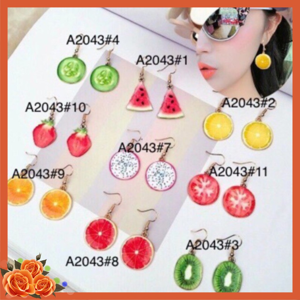 Bông Tai Hình Các Loại Qủa Siêu Cá Tính.