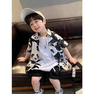 Bộ sơ mi gấu trúc bé trai