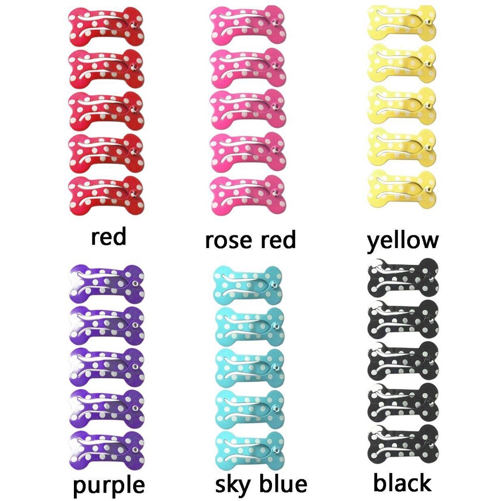 AARON1 Set 5 Kẹp Lông Chó Hình Khúc Xương Dễ Thương