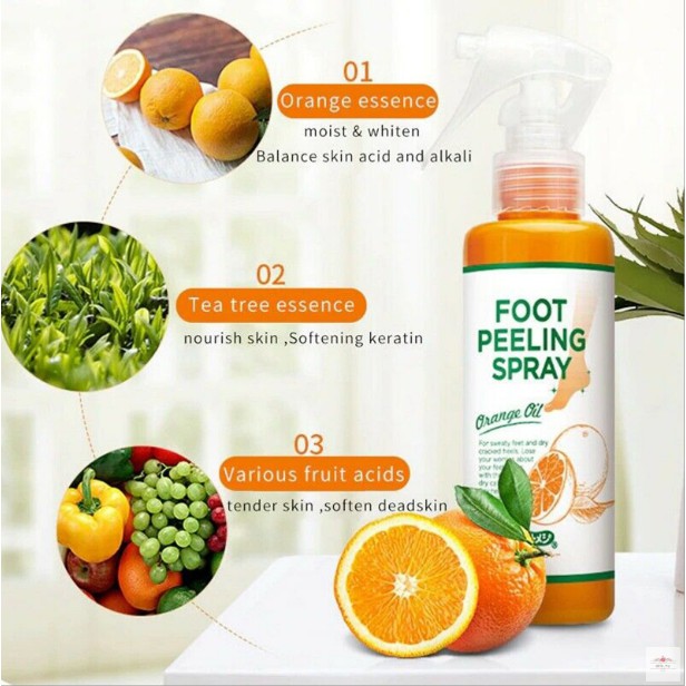 [HOT] ✨TẨY TẾ BÀO CHẾT CHÂN, KHUỶU TAY, ĐẦU GỐI DẠNG XỊT FOOT PEELING SPRAY ORANGE OIL✨