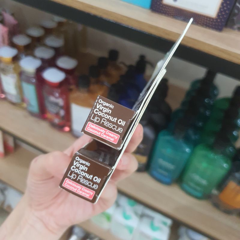 dr.organics dưỡng môi dầu dừa nguyên chất