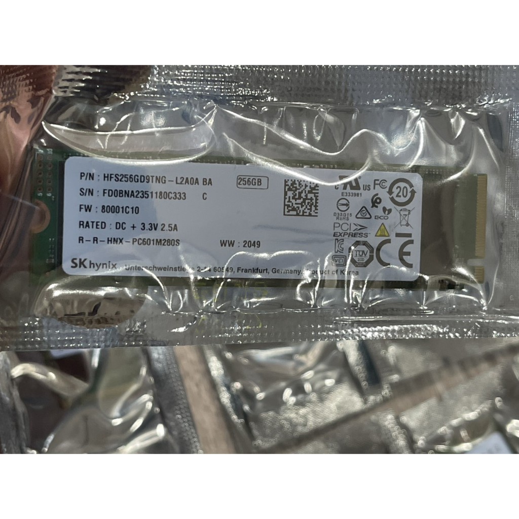 Ổ Cứng SSD M.2 PCle NVme 256G Thương Hiệu Hynix Sản Xuất Tại Germany Chuẩn Châu Âu