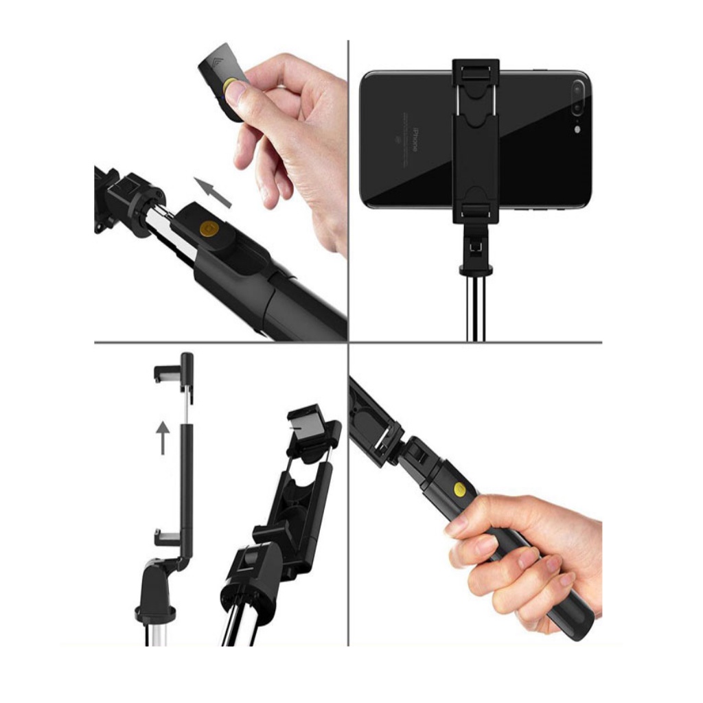 Gậy chụp ảnh 3 chân có điều khiển Bluetooth, cây livestream,tự sướng Tripod K07  – KYWI SHOP