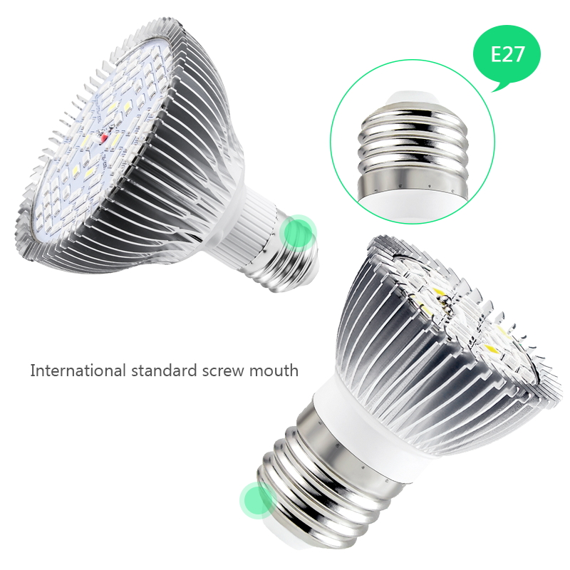 Đèn LED trồng cây toàn phổ E27 cho thực vật thủy canh trong nhà