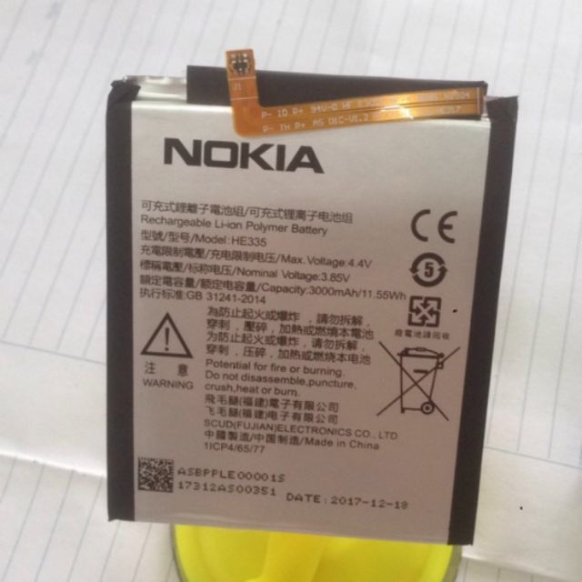 Thay pin Nokia 6 (2017), HE335, 3000mAh pin xịn zin bảo hành 6 tháng