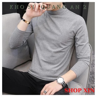 Áo thun lót nỉ nam cổ 3 phân, Áo nỉ cổ cao tay dài siêu ấm áp, Áo giữ nhiệt nam siêu sinh nhiệt ấm áp, Áo thu đông nam