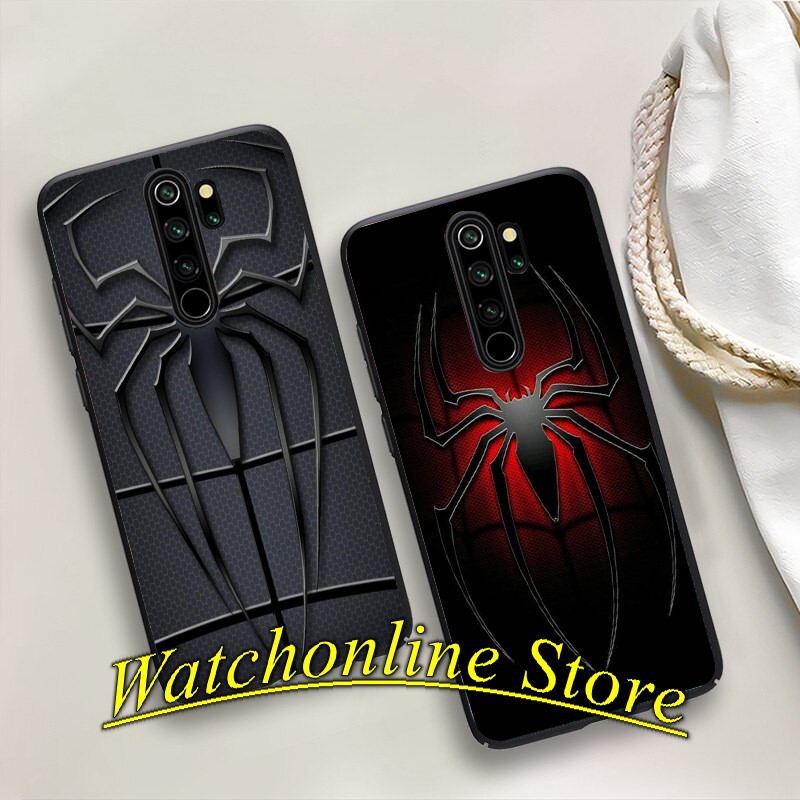 Ốp lưng phủ bóng cho Xiaomi Note 8 / Note 8 pro Mi 8 Mi 8 se Mi 9 Note 9s Note 9 pro họa tiết Nhện