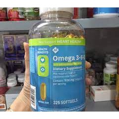 Viên uống Member's Mark Omega 3-6-9 Supports Heart Health 325 viên của Mỹ