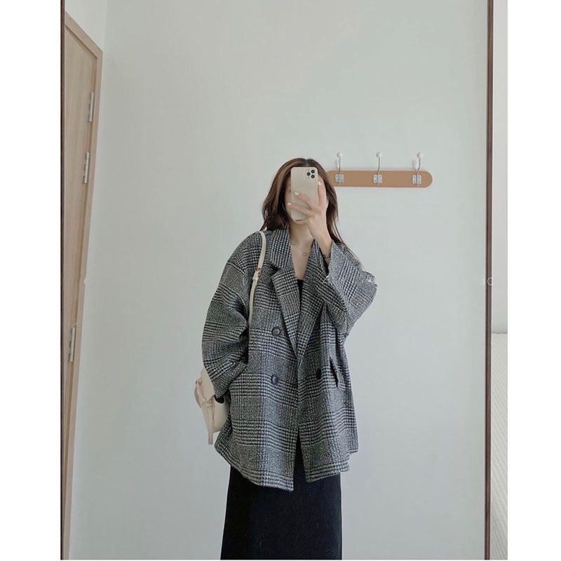 Áo Khoác Dạ Kẻ 2 Lớp Dày Dặn Hàng Quảng Châu M618- Lolla_Fashion