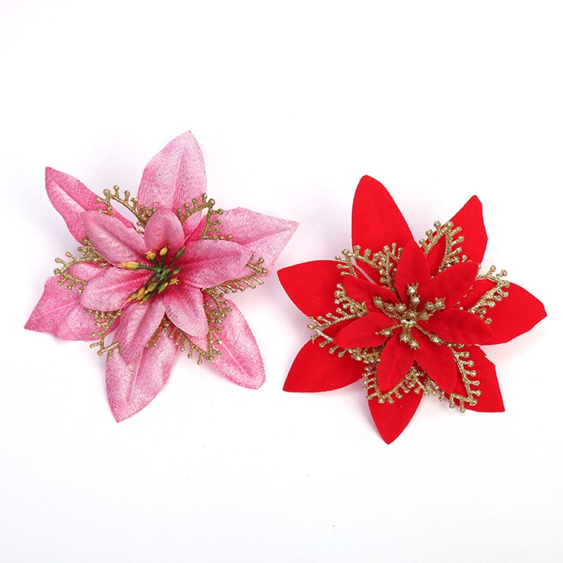Hoa Cây Thông Giáng Sinh Lấp Lánh 13cm