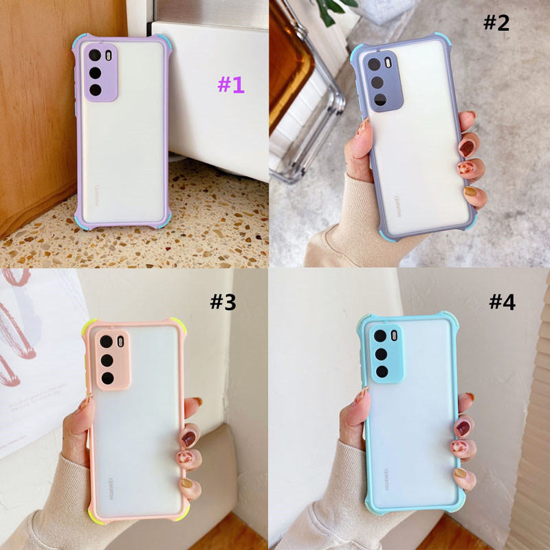 Huawei P50 P40 Pro P30 Pro P30 Lite Mate 20 Pro Mate 30 Mate 40 anti crack frosted  Soft TPU + plastic Shockproof Case Cover