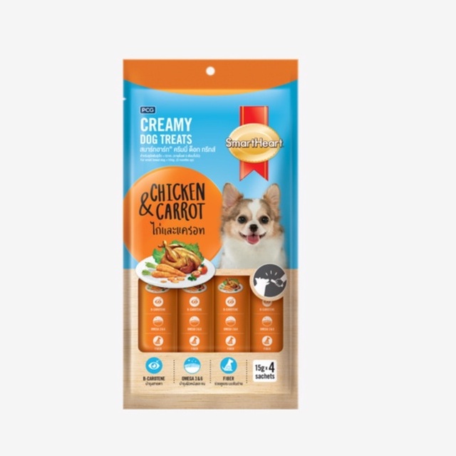 BÁNH THƯỞNG DẠNG KEM CHO CHÓ SMARTHEART CREAMY DOG TREATS 15g x 4ống