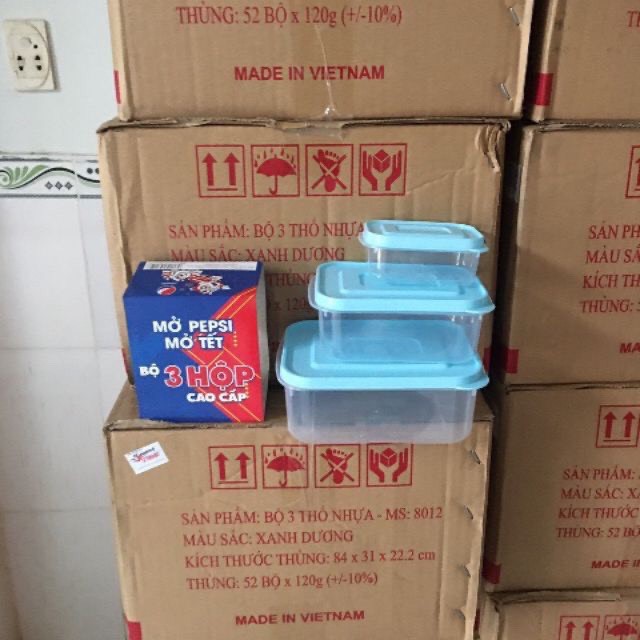 XẢ KHO _  Bộ 3 hộp nhựa chuyên dụng để tủ lạnh -  sẩn phẩm chính hãng công ty tân hợp đại thành