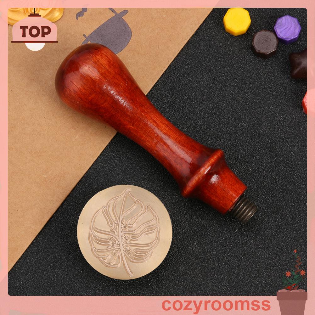 Con dấu đóng sáp niêm phong bì thư bằng đồng hình hoa lá trang trí thiệp cưới/ sản phẩm thủ công