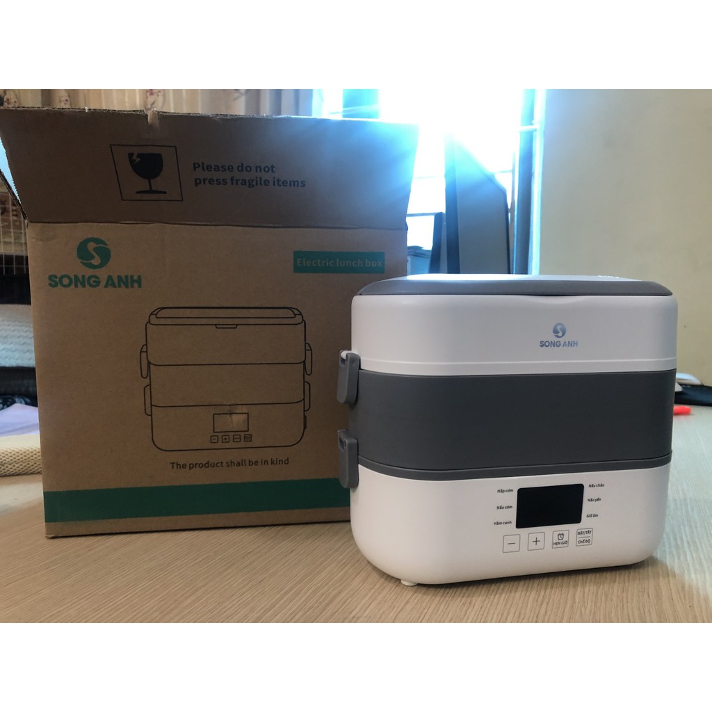 Hộp Đựng Cơm Văn Phòng Giữ Nhiệt 2 Tầng, Hộp Làm Nóng Cơm ,Thức Ăn Cắm Điện 220V/50 Hz