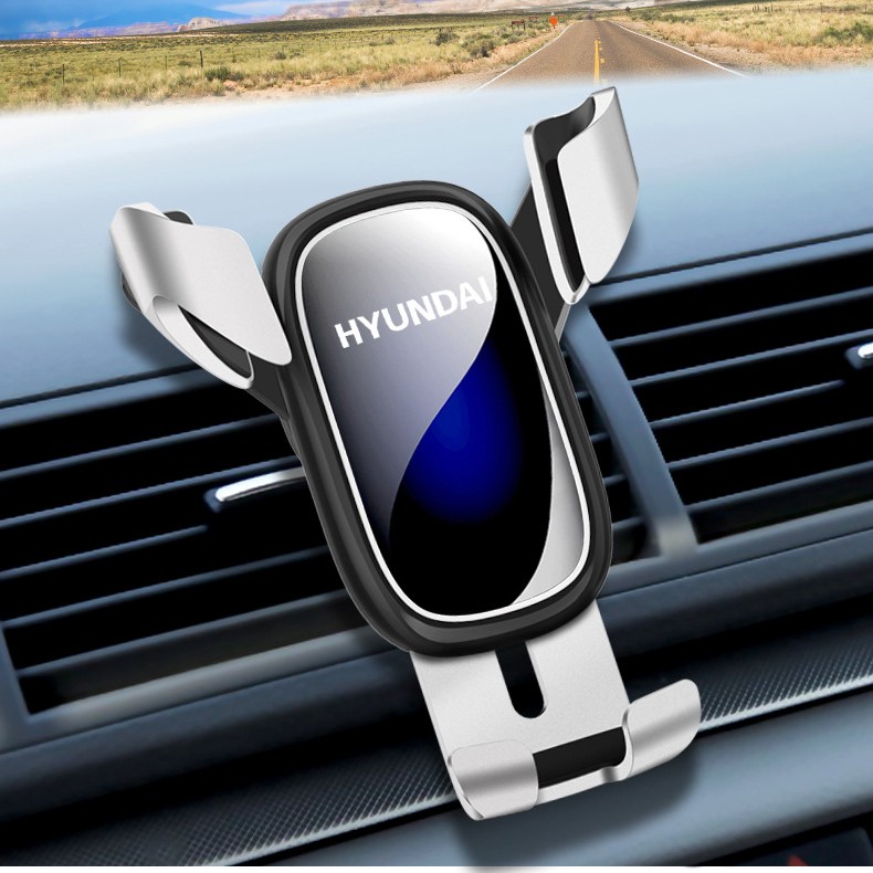 Giá Đỡ Điện Thoại Thương Hiệu Hyundai Kẹp Cửa Gió Siêu Bền Cho Ô Tô [Hàng Cao Cấp]