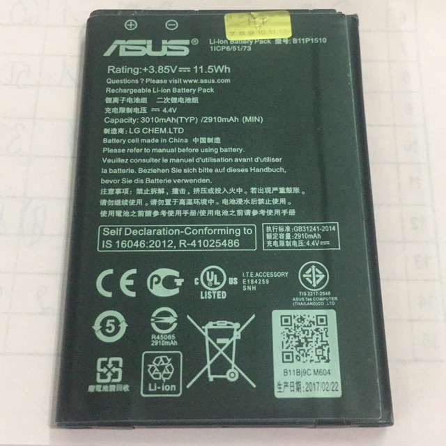 Pin Asus B11P1501 dùng cho zen selfie/zen go tv