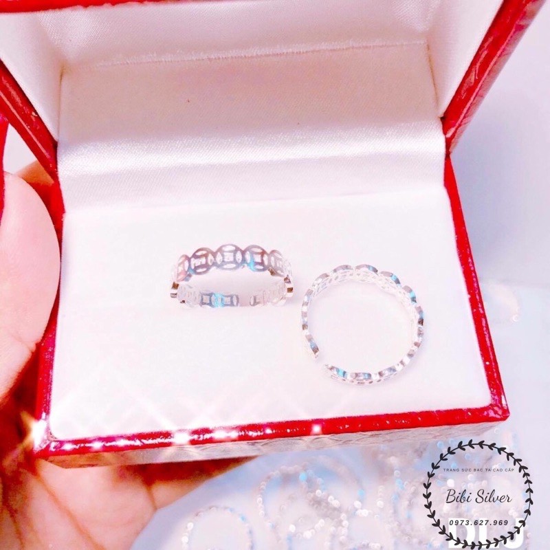 Nhẫn kim tiền bạc ta có thể điều chỉnh size tay dạng hở - Bibi silver - BBS