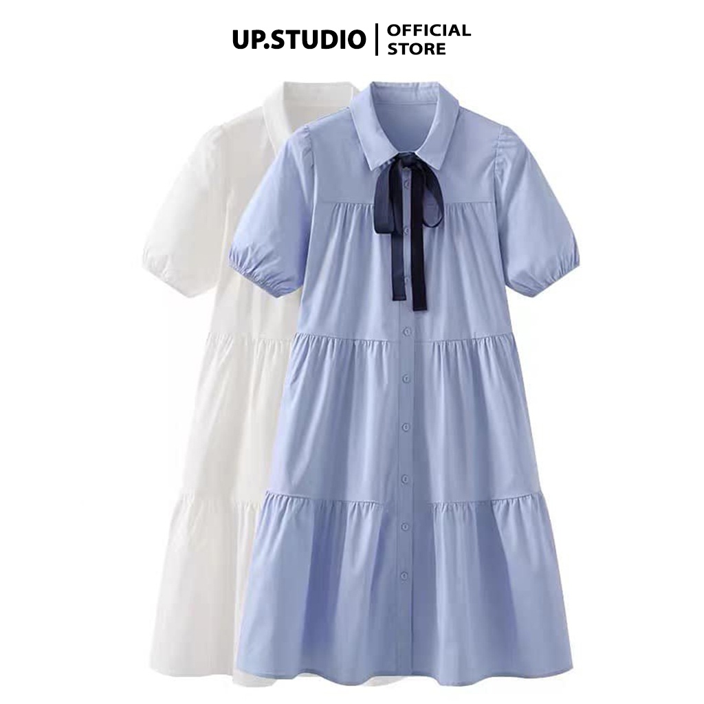 Váy babydoll sơ mi dáng dài suông trắng thiết kế ulzzang tiểu thư xinh đầm nữ công chúa đi dự tiệc đám cưới sang trọng