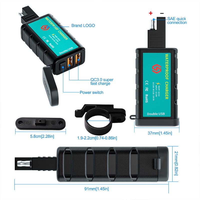 Bộ Sạc Pin Hai Cổng Usb Hình Vuông Tiết Kiệm Năng Lượng