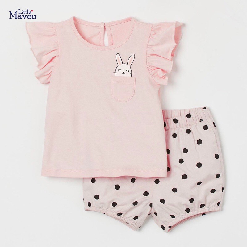 Bộ cotton Little Maven tay cánh tiên hình thỏ dễ thương