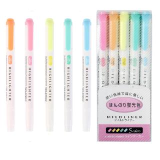 Set 5 bút highlight kiểu Nhật Bản