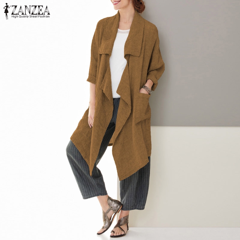 Áo Khoác Cardigan Zanzea Dáng Dài Hợp Thời Trang Cho Nữ