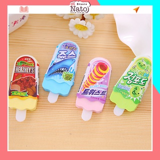 Tẩy bút chì que kem dài hình đồ ăn cute dễ thương siêu sạch giá rẻ học sinh cho bé NATO GT09
