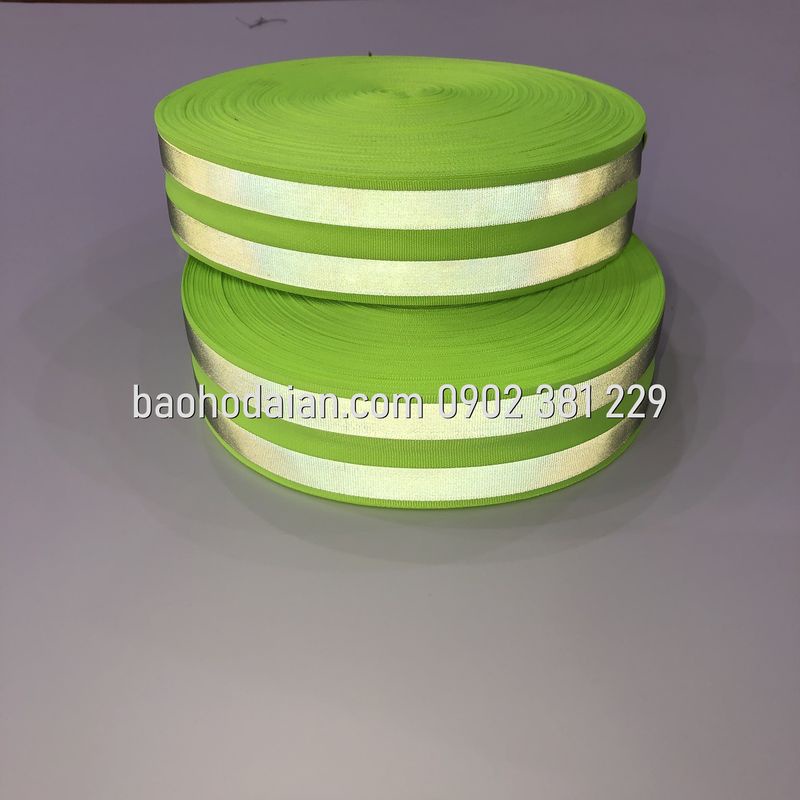 Dây phản quang vải 2 sọc xám khổ 5cm x 100m