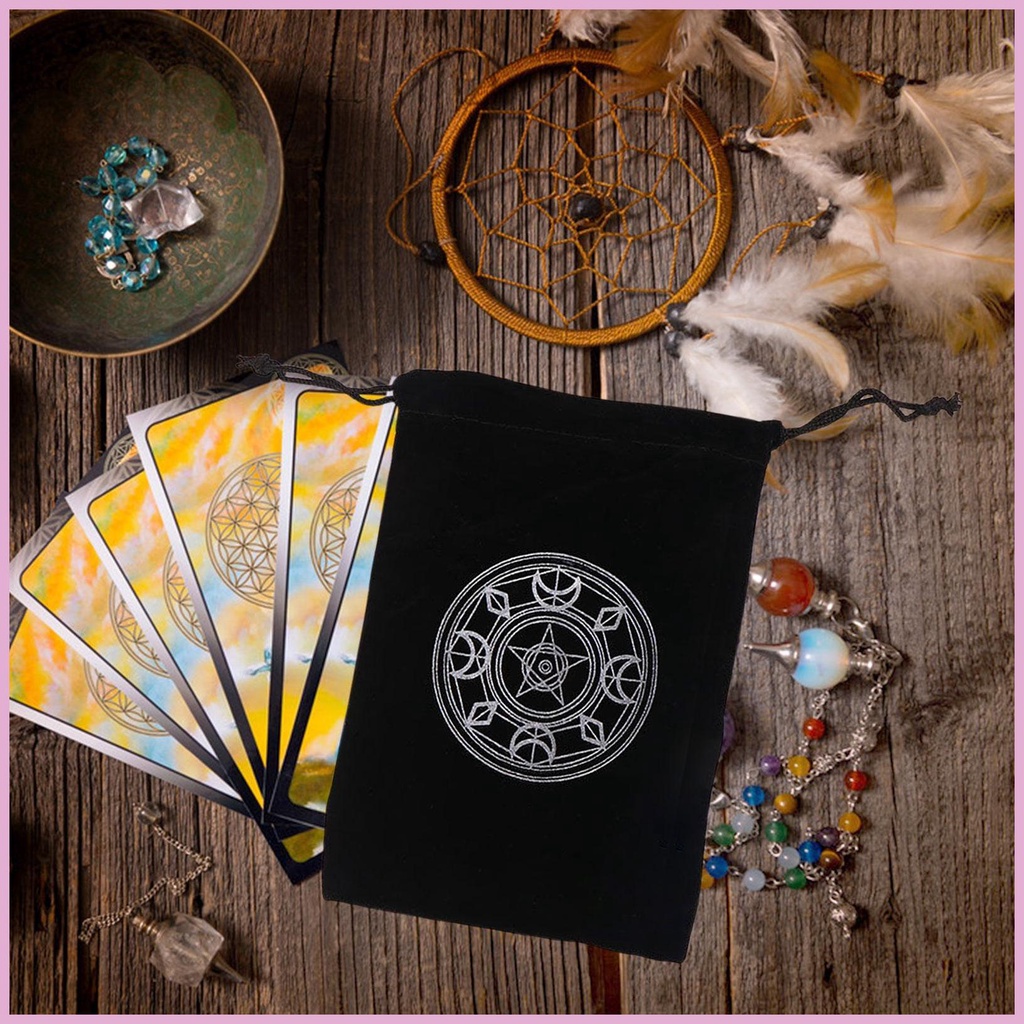 Túi Đựng Thẻ Bài Tarot Bằng Vải Nỉ Có Dây Rút Tiện Lợi