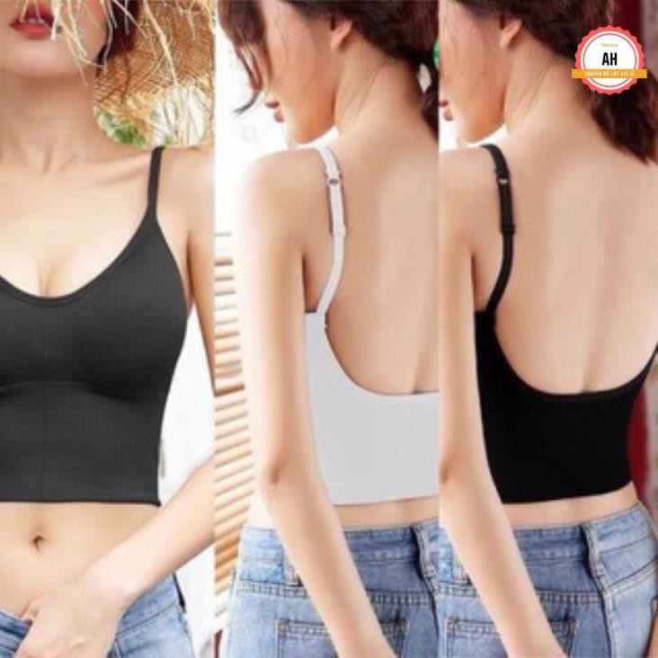 Áo Bra Nữ Thể Thao 2 Dây Tập Gym Yoga mặc Trong Croptop, Mặc đi biển, Đệm dày chắc chắn, Áo co giãn tốt AH015  ྇