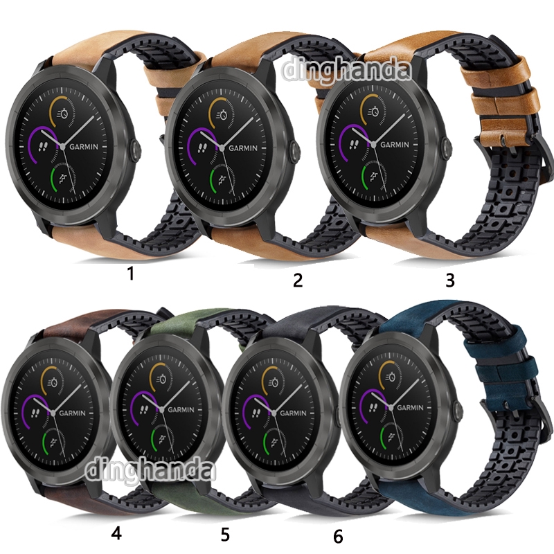 Dây đeo bằng da thật cho đồng hồ thông minh Garmin Vivoactive 3