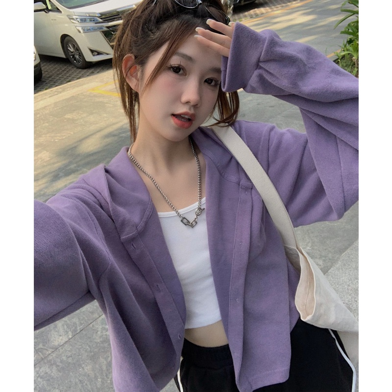 Áo Khoác Cardigan Dệt Kim Dáng Rộng Thời Trang Mùa Thu