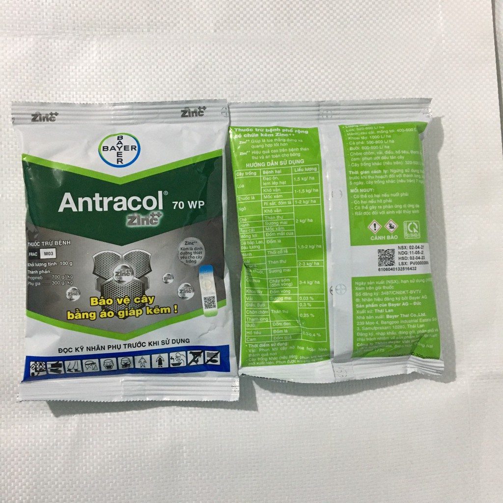 Antracol 70wp gói 100g - Thuốc Trừ Bệnh Tạo Áo Giáp Kẽm Bảo Vệ Cây