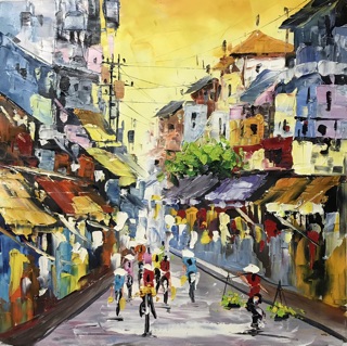 Tranh sơn dầu phố cổ Hà Nội