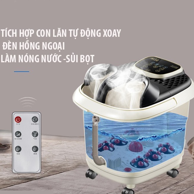 Bồn Massage chân Tự Động Làm Nóng Nước Có Remote, Bồn Ngâm Chân, Giúp Lưu Thông Khí Huyết, Obis BK, 12L BH 12 tháng