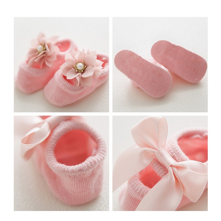 Set 3 Đôi Tất cotton Phối Nơ Màu Sắc Ngọt Ngào Cho Bé