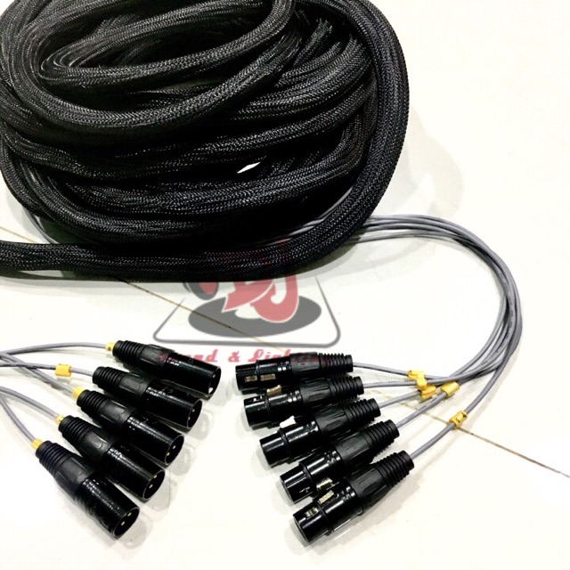 Dây nhạc cụ trống dây Mic drum 5 đầu Jack canon đực cái dài 14m dây Mic trống jazz