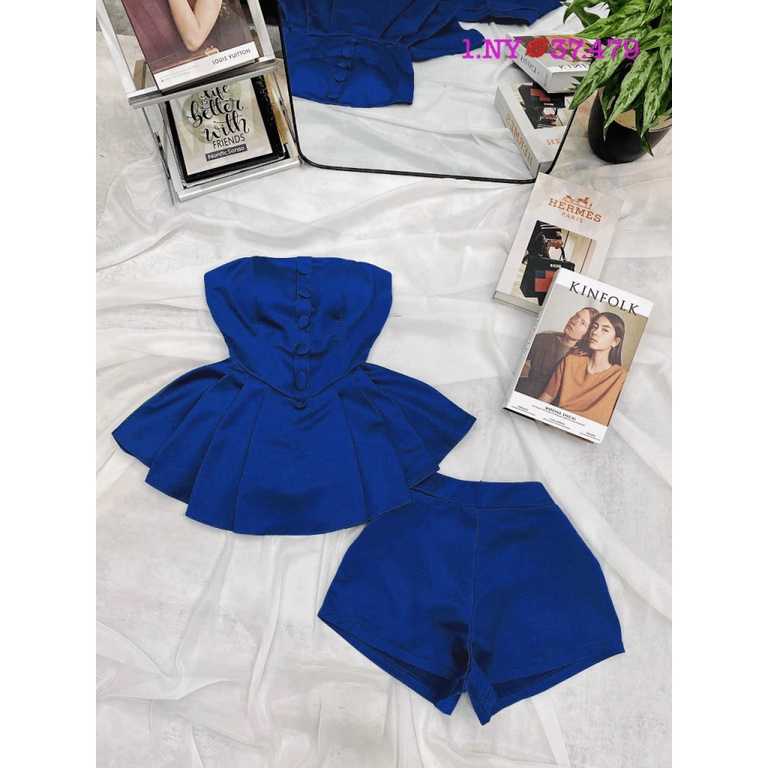 SÉT PHI 035 CÚP NGỰC PHỐI NÚT BỌC KÈM QUẦN ĐI CHƠI ĐI NHẢY ĐẦM SIU HOT PU HHP FASHION