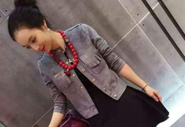 Áo khoác da lộn siêu xinh